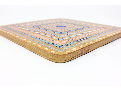Image 2 of Bamboo Multi-Colored Trivet, Set of 4