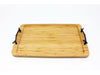 Image 2 of Bamboo Tray /Wrought Iron Handles, 15.5"