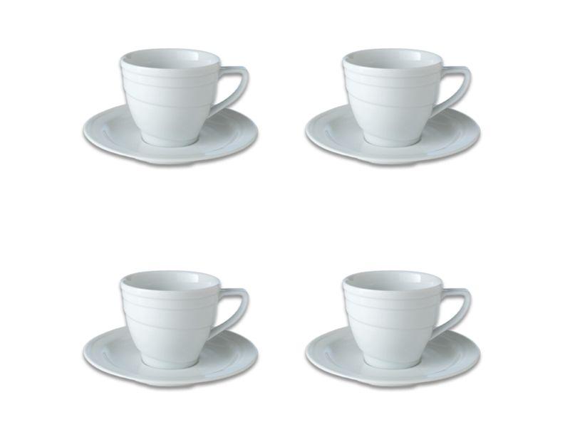Image 1 of Essentials 8.6oz Porcelain Teacup & Saucers, Set of 4