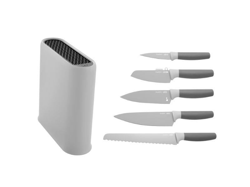 Image 1 of Leo 6pc Stainless Steel Cutlery Set with Block