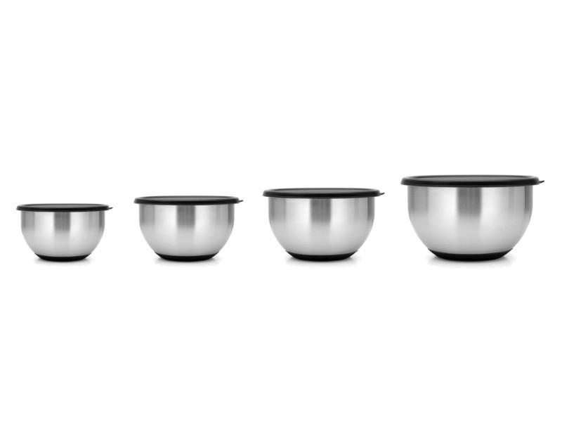 BergHOFF Geminis 8-Piece Stainless Steel Mixing Bowl Set with Lids