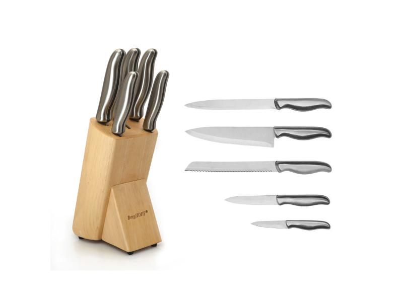 Image 1 of Essentials 6Pc Stainless Steel Knife Set with Block