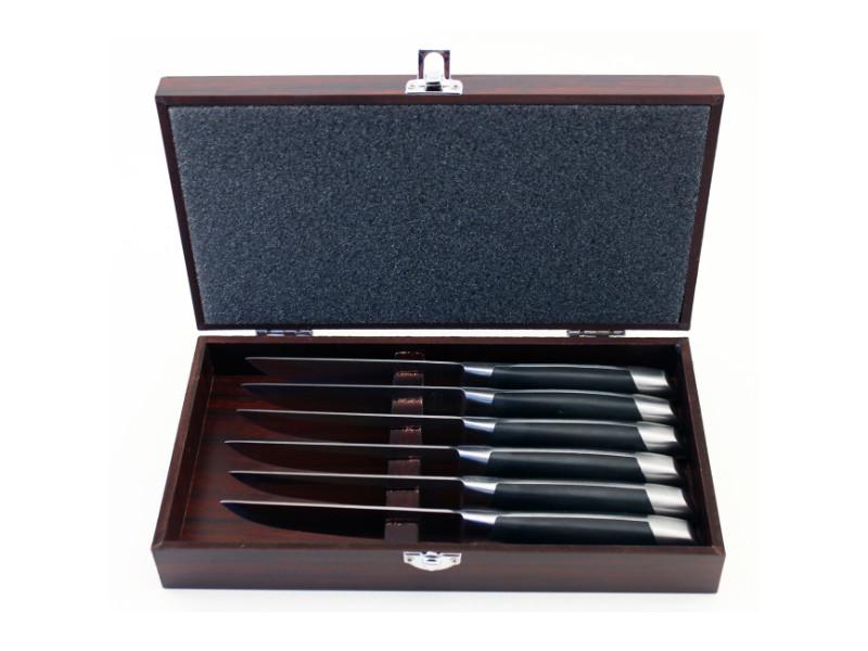 Image 1 of Geminis 7Pc Steak Knife Set with Wooden Case