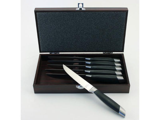 Image 2 of Geminis 7Pc Steak Knife Set with Wooden Case