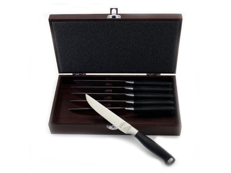 Image 1 of Bistro 7Pc Steak Knife Set with Wooden Case