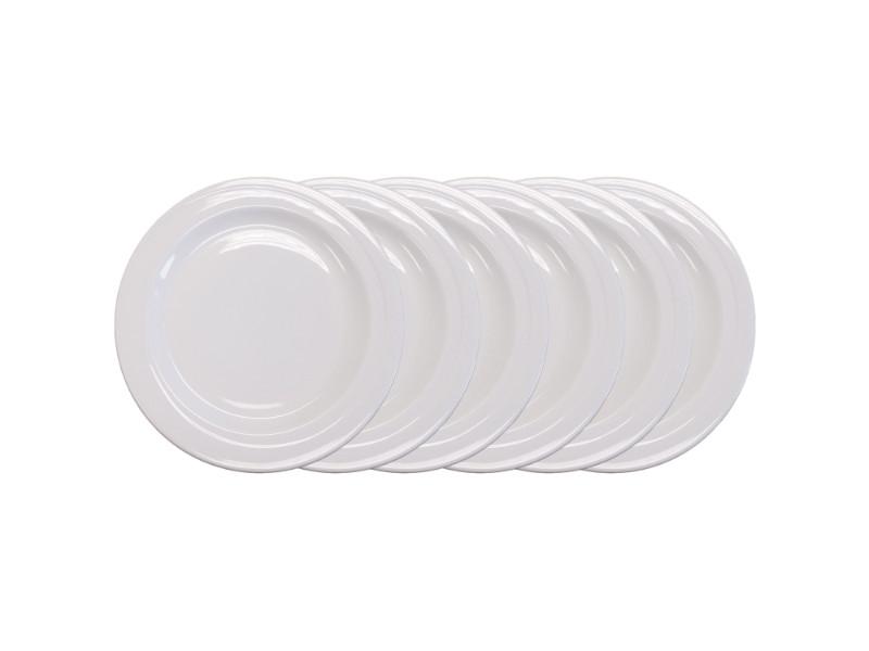 Image 1 of Elan 8.5" Porcelain Wide Rim Salad Plate, Set of 6