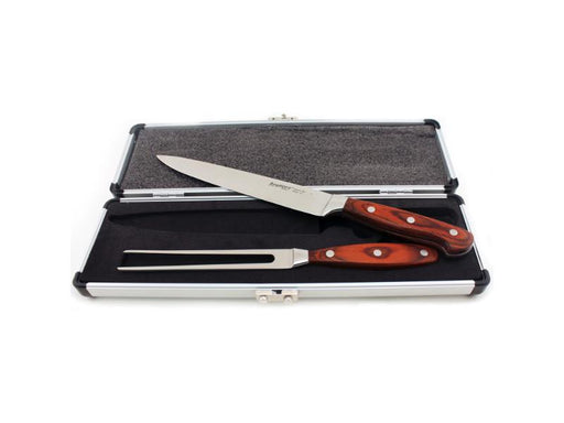 Image 1 of Pakka Wood 3Pc Stainless Steel Carving Set with Case