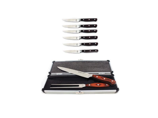Image 1 of Pakka 8Pc Stainless Steel Cutlery Set, 6Pc 12" Steak Knives & 2pc 12" Carving Sets