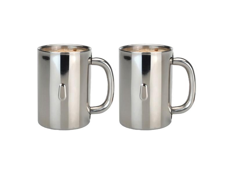 Image 1 of Straight 12oz Stainless Steel Coffee Mug, Set of 2