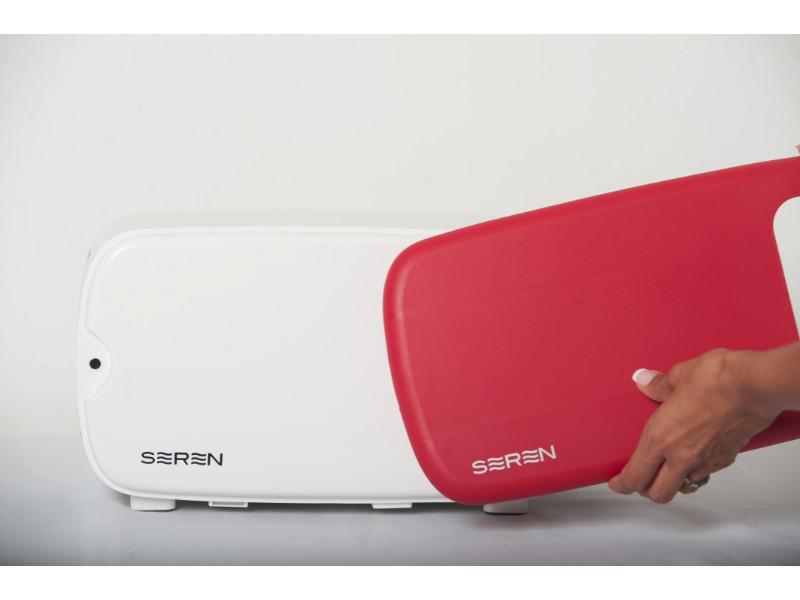 Image 7 of Seren Side Loading Toaster with Cool Touch Exterior and Removable Crumb Tray, with Red Front Panel/ Serving Tray