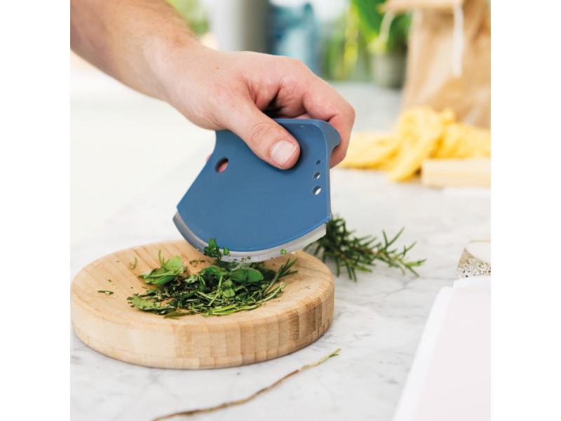 Image 3 of Leo 2Pc 6.25" Bamboo Herb Cutter Set, Blue
