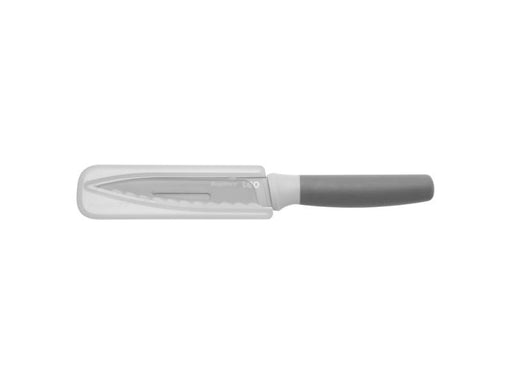 Image 1 of Leo 4.5" Stainless Steel Serrated Utility Knife, Gray