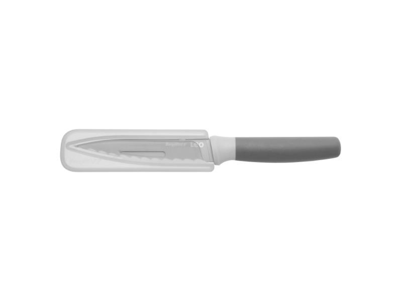 Image 1 of Leo 4.5" Stainless Steel Serrated Utility Knife, Gray