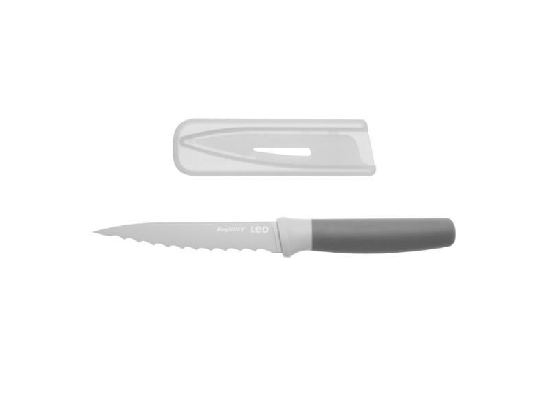 Image 2 of Leo 4.5" Stainless Steel Serrated Utility Knife, Gray