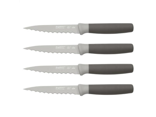 Image 1 of Leo 4Pc 4.5" Stainless Steel Steak Knives, Set of 4, Gray