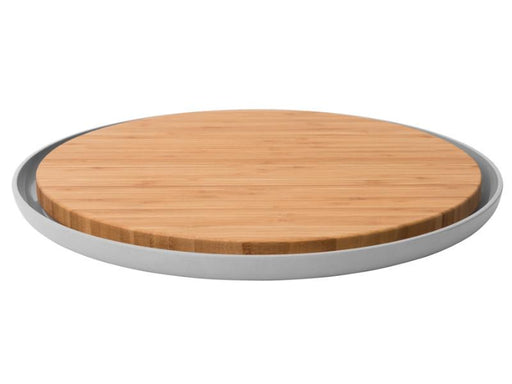 Image 1 of Leo 14.25" Bamboo Cutting Board with Plate, Gray