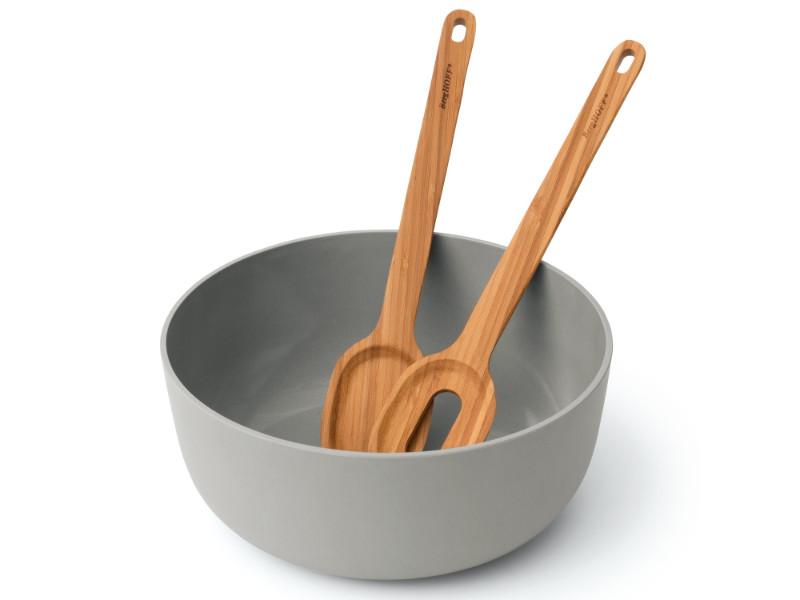 Image 1 of Leo 3Ps Bamboo Salad Bowl Set with Servers