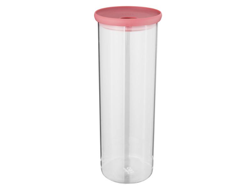 Image 1 of Leo 2Qt Glass Pasta Container, Pink
