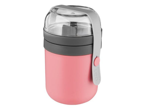 Image 1 of Leo 0.5Qt Dual Lunch Pot, Pink & Gray