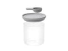 Image 1 of Leo 5" Glass Food Container with Spoon, Grey